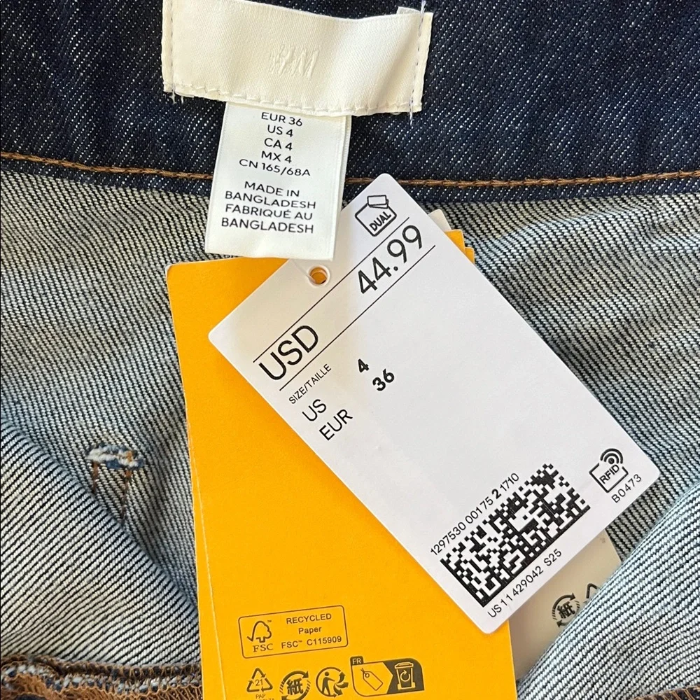 NWT H&M Women’s Dark Indigo High Wide Waist Wide-Leg Jeans - Picture 6 of 6